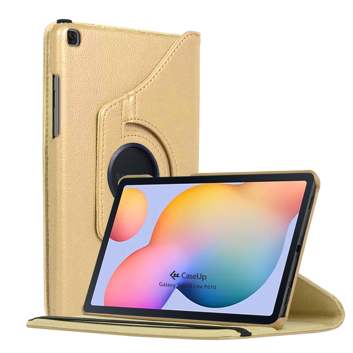 Samsung Galaxy Tab S6 Lite 10 4 P610 Kılıf CaseUp 360 Rotating Stand Gold